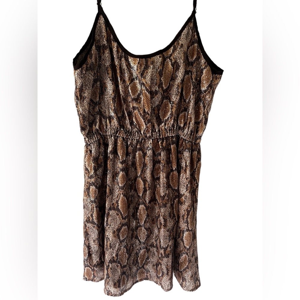 NWT  Andree by Unit Skin Pattern Sequin Mini Dress Size L